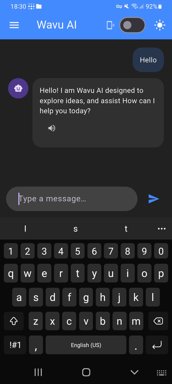 Wavu AI Chat Interface